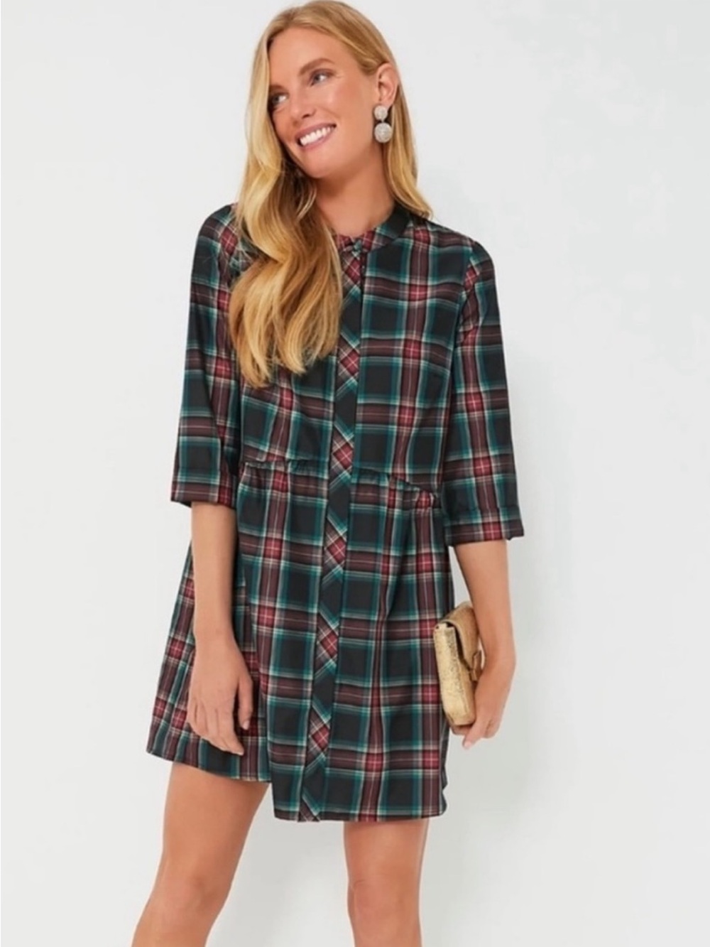 Tuckernuck Highland Tartan Plaid  Royal Shirt Dress Holiday Christmas Preppy L16